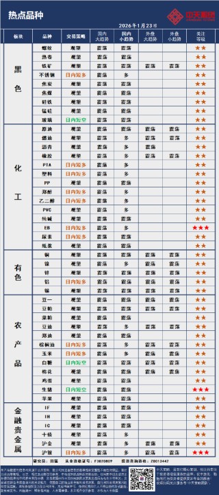 中天策略:1月23日市场分析
