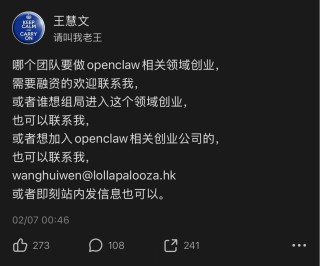 王慧文再发创业英雄帖，他看中的OpenClaw是什么赛道？