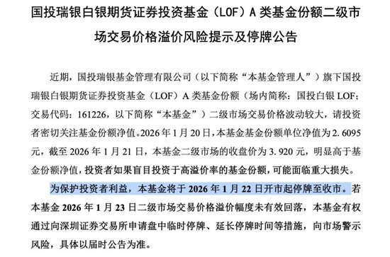 白银基金,明日全天停牌! 第1张 白银基金,明日全天停牌! 第1张